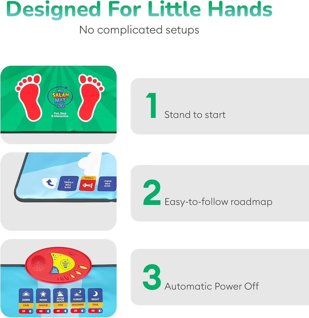 Educational Interactive Prayer Mat for Kids – Touch Sensitive Salah Mat with Audio Learning & 7 Languages