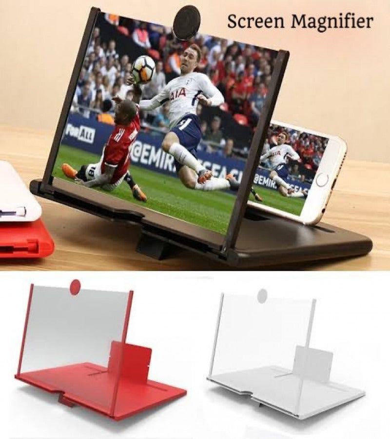 Mobile Screen Magnifier – HD 3D Video Amplifier & Foldable Smartphone Stand 12 inches