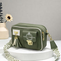 Luxury Heritage Crossbody Camera Bag – Elegant Structured Dual-Compartment