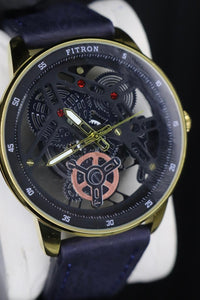 Fitron Classic Chrono Watch – Stainless Steel Case, Leather Strap, Quartz