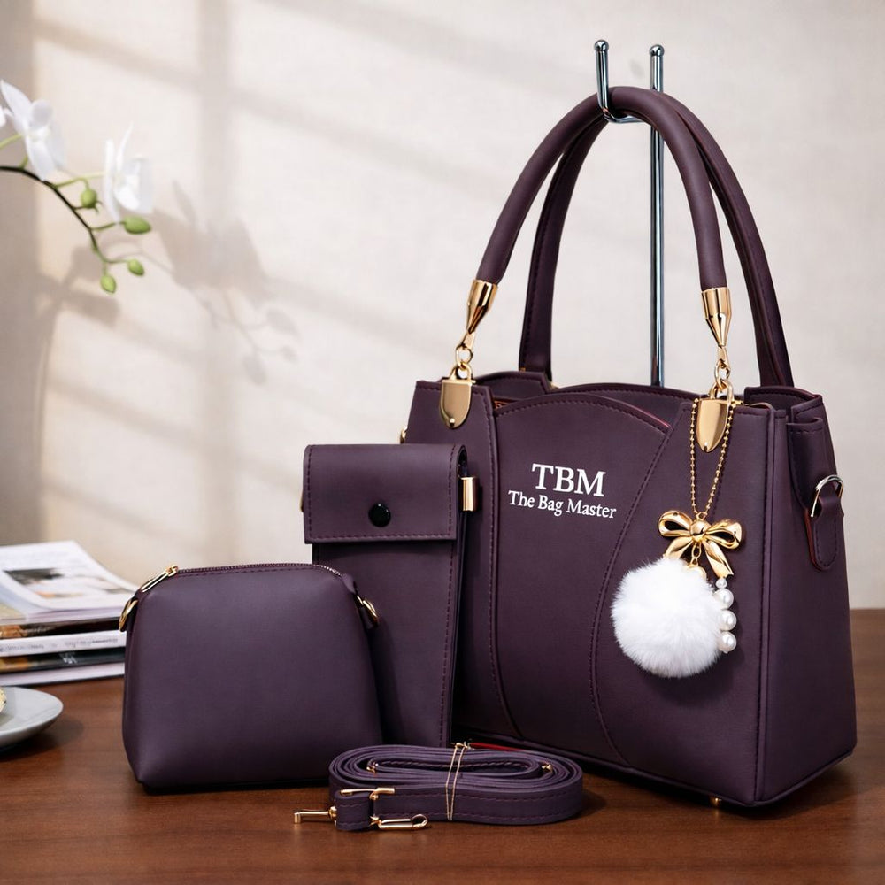 TBM The Bag Master 3 Piece Handbag Set Providing Stylish Design Comfortable Use Everyday Carry