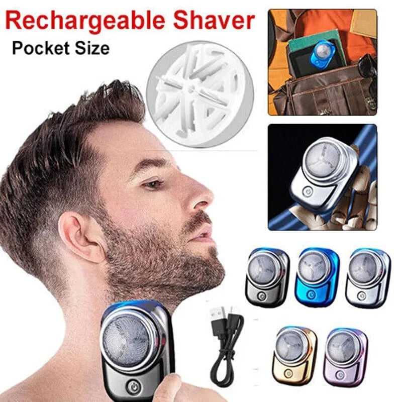 Mini Portable Electric Shaver – USB Rechargeable 6-Blade Wet & Dry Razor