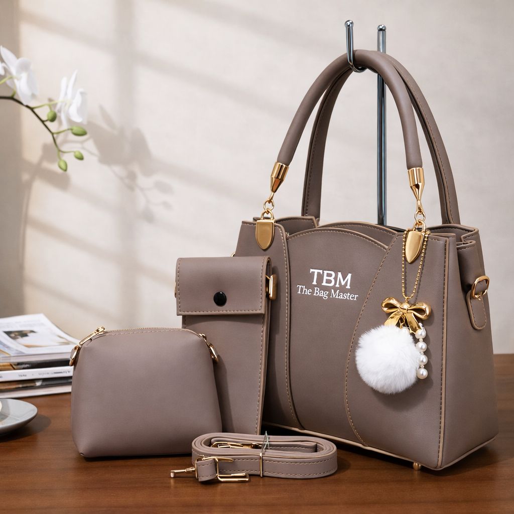 TBM The Bag Master 3 Piece Handbag Set Providing Stylish Design Comfortable Use Everyday Carry