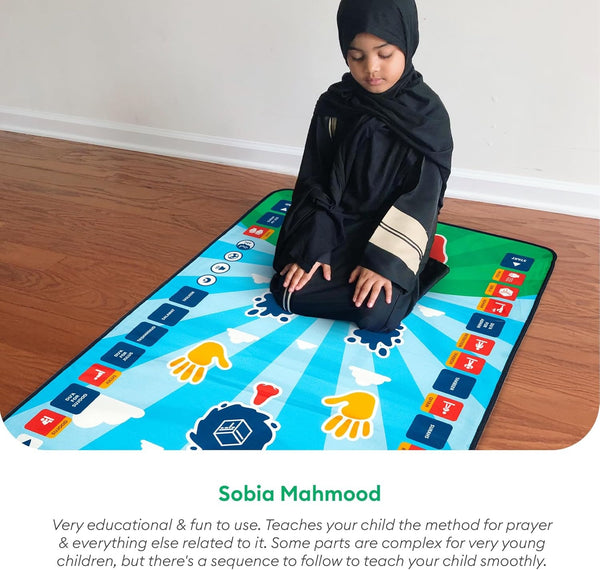 Educational Interactive Prayer Mat for Kids – Touch Sensitive Salah Mat with Audio Learning & 7 Languages