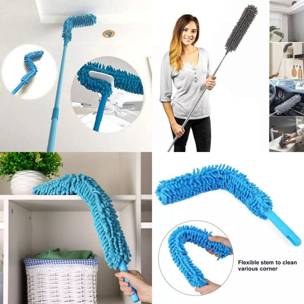 Extendable Fan Duster – Flexible Microfiber Cleaning Brush with Long Rod