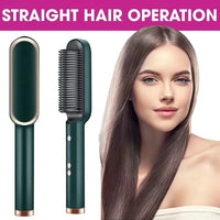 909 Hair Straightening Brush – 2-in-1 Electric Straightener & Curler