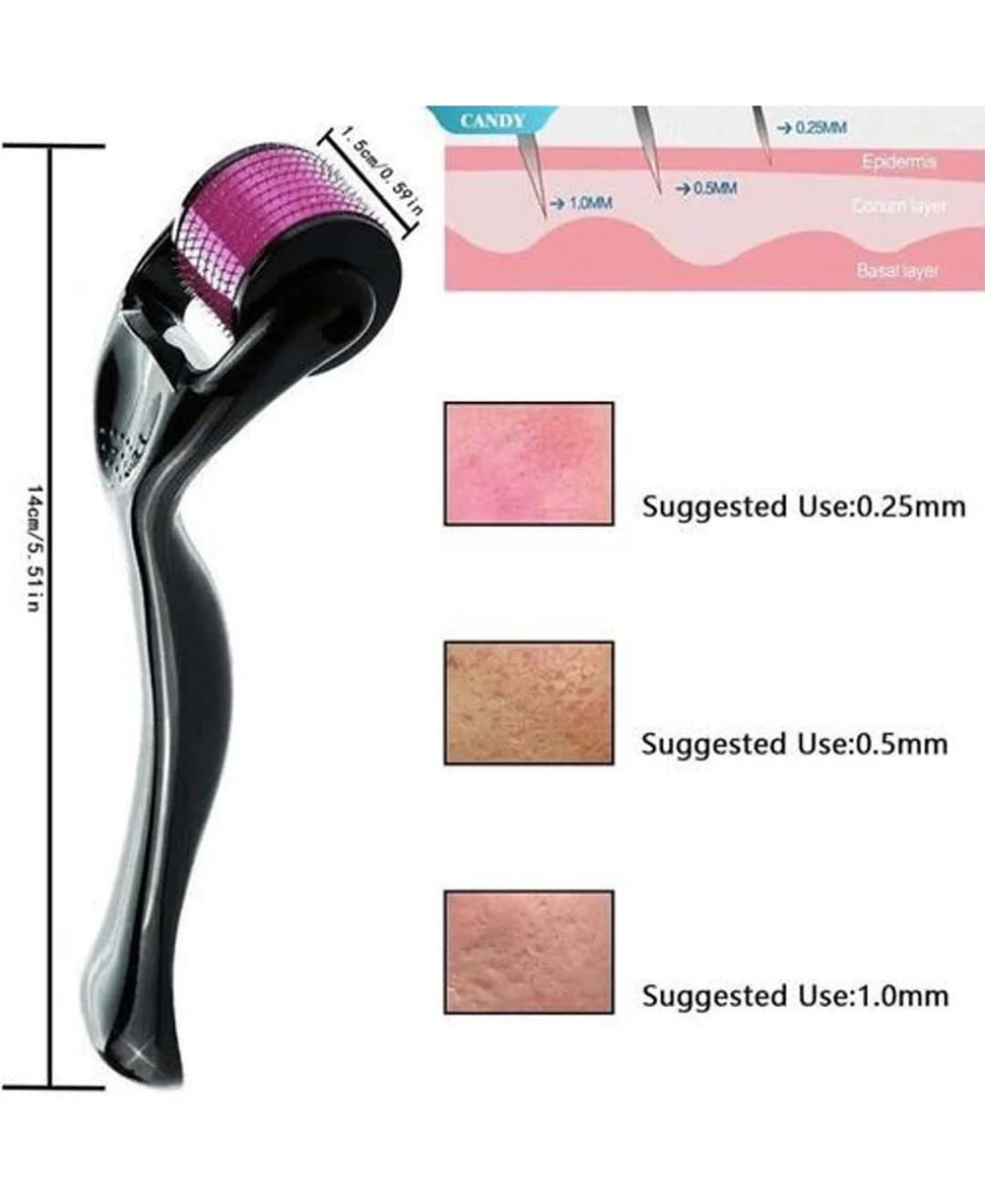 Derma Roller 0.5mm | 540 Micro Needles | Professional Microneedling for Face, Beard & Hair Growth