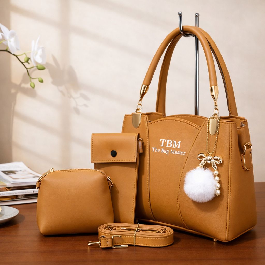 TBM The Bag Master 3 Piece Handbag Set Providing Stylish Design Comfortable Use Everyday Carry
