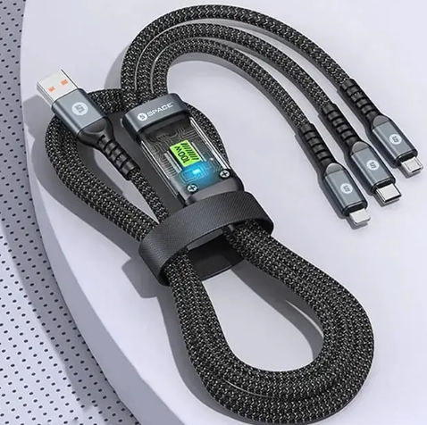 3-in-1 Fast Charge & Sync Cable – Multi-Device Data Transfer