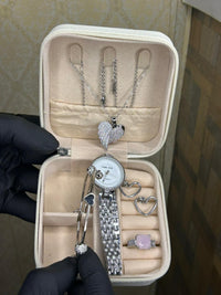 Elegant Heart & Stone 5-Piece Women’s Jewelry Set – Imported