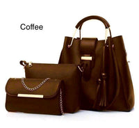 Elegant 3-Piece Women’s Handbag Set – Black Shoulder, Crossbody & Clutch