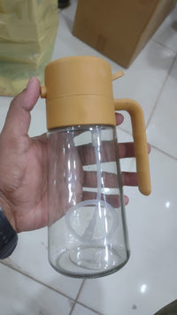 2-in-1 Oil Jug with Dispenser & Handle – Glass Cooking Oil Container | 450Ml - Glass